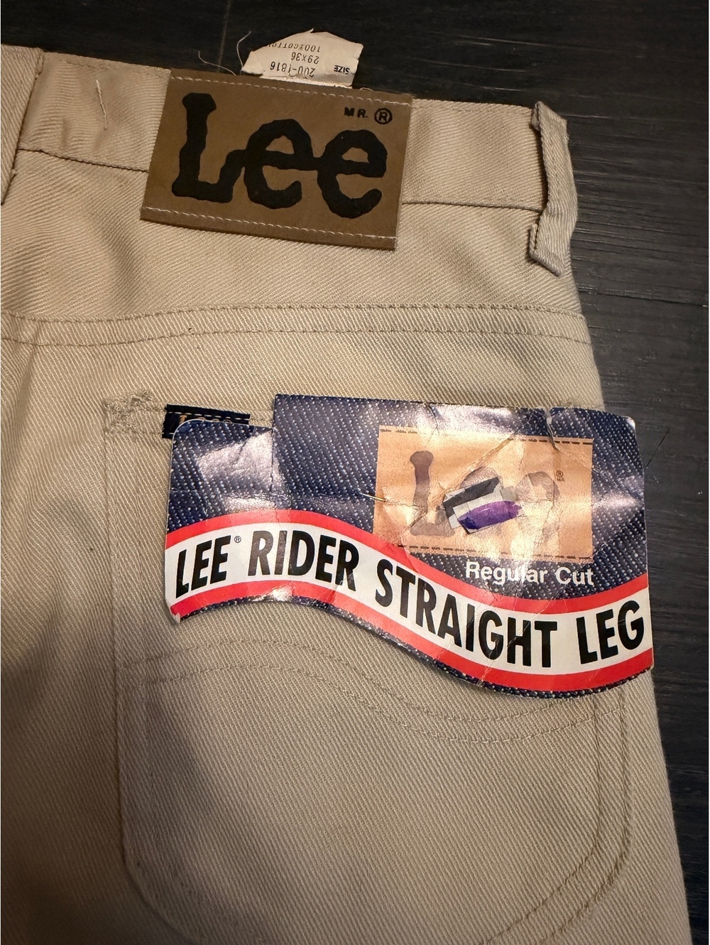 NOS Vtg 80s Lee Riders Straight Leg Beige Jeans 29x36
